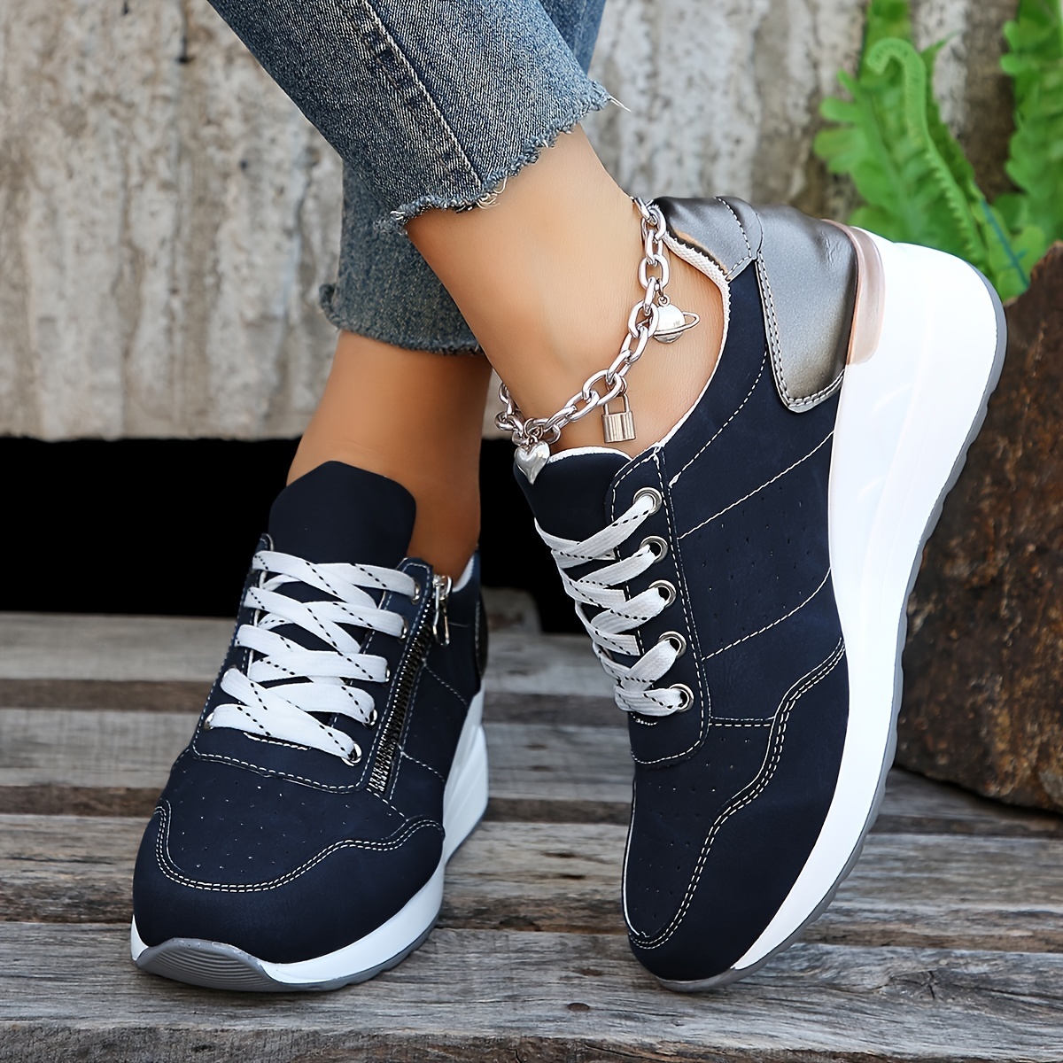 Women's Fashion Wedge Orthopedic Sneakers Outdoor Walking Trainers
