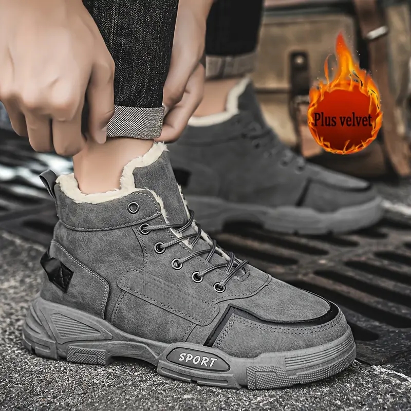 Men's Thermal Insulated Cushioned Insole & Non-Slip Winter Snow Boots for Outdoor Hiking, Casual & Daily Wear