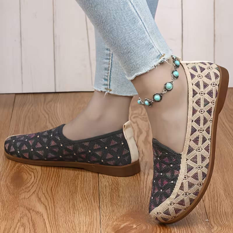 Women's Soft & Breathable Hollow Design Slip-On Shoes Lace Loafers