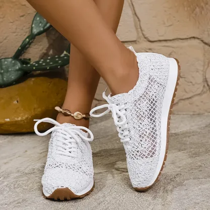 Women's Breathable Lace-Up Mesh Casual Shoes Sneakers