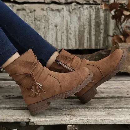 Women's Elegant Comfortable Waterproof Leather Mid-Calf Boots