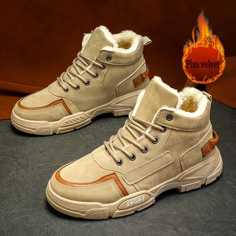 Men's Thermal Insulated Cushioned Insole & Non-Slip Winter Snow Boots for Outdoor Hiking, Casual & Daily Wear