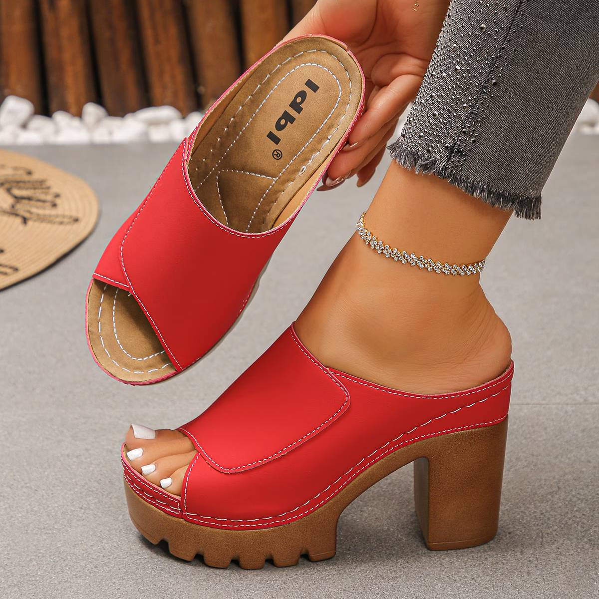 Women's Trendy Platform Chunky-Heeled Open-Toe Sandals