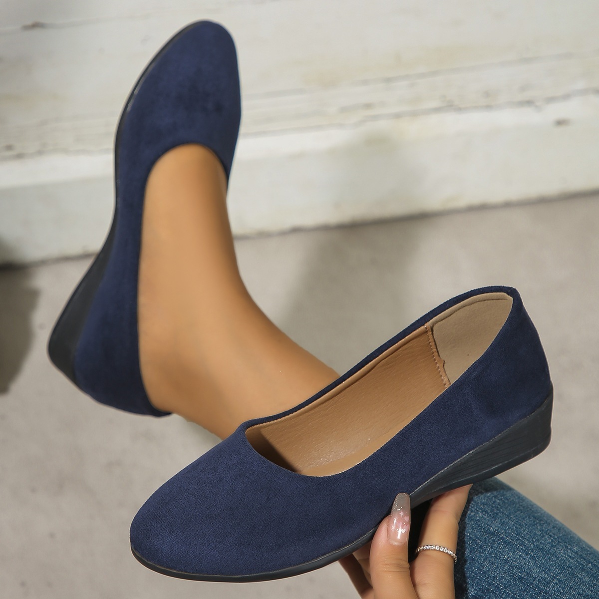 Women's Comfortable Slip‑On Wedge Shoes 