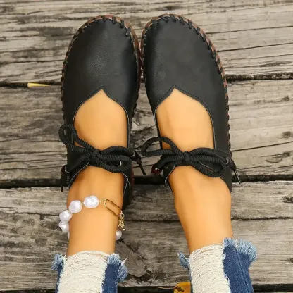  Women's Elegant Comfortable Lace-Up Versatile Shoes Nurse Work Flats