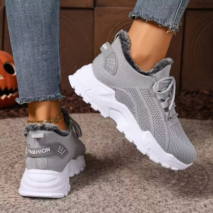 Women's Winter Warm Slip-Resistant Plush Lining Slip-On Sneakers/Running Boots