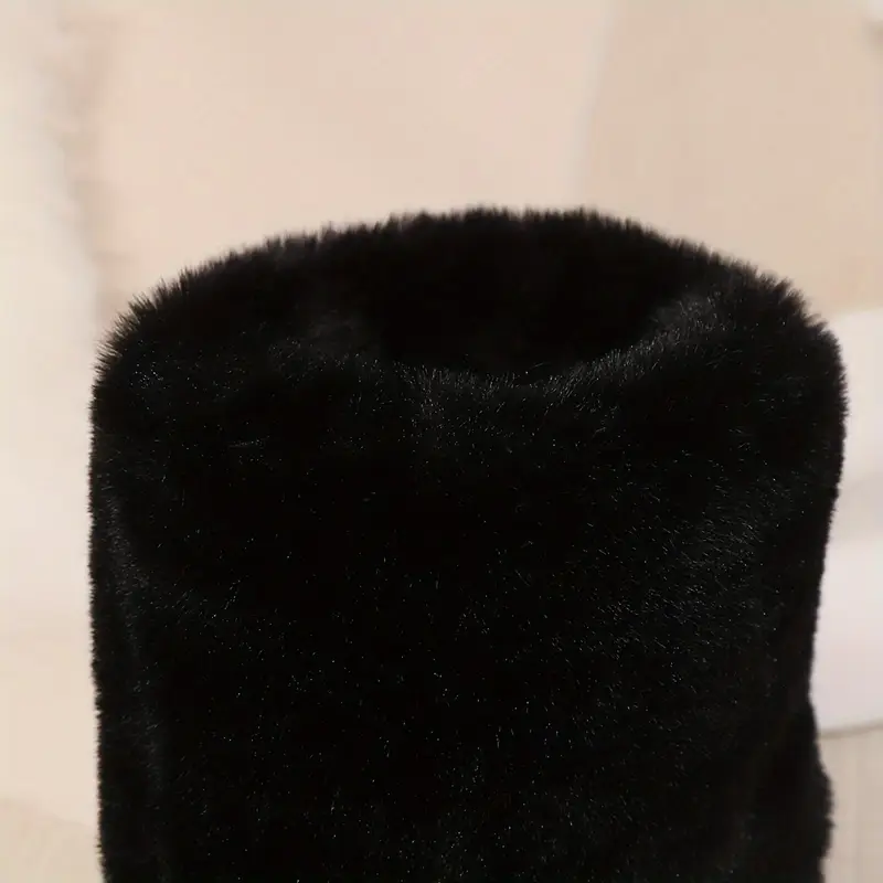 Women's Cozy Fluffy Slip-on Mid-Calf Boots 