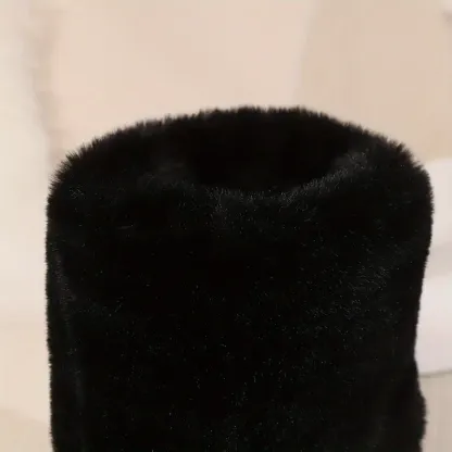 Women's Cozy Fluffy Slip-on Mid-Calf Boots 