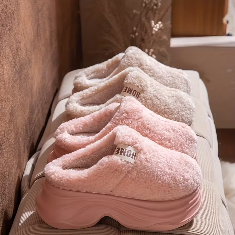 Women's Cozy & Soft & Warm Non-Slip Thick-Soled Slippers Slip-on House Shoes