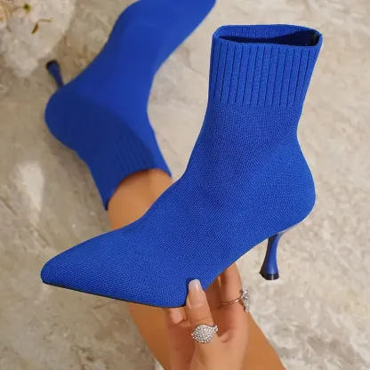 Women's Elegant Knitted High-Heel Ankle Boot