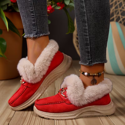 Women's Versatile Snow Sports Shoes Thick-Soled Height-Increasing Slip-On Loafers