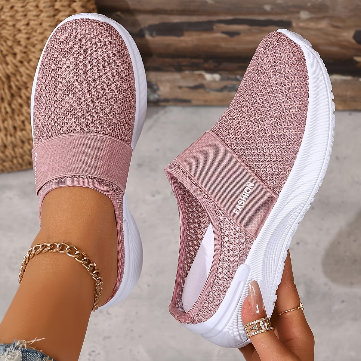Women's Comfortable Breathable Slip-On Sneakers Sandals for Travel & Summer Outings