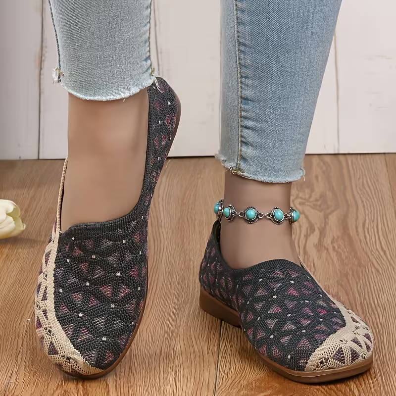 Women's Soft & Breathable Hollow Design Slip-On Shoes Lace Loafers