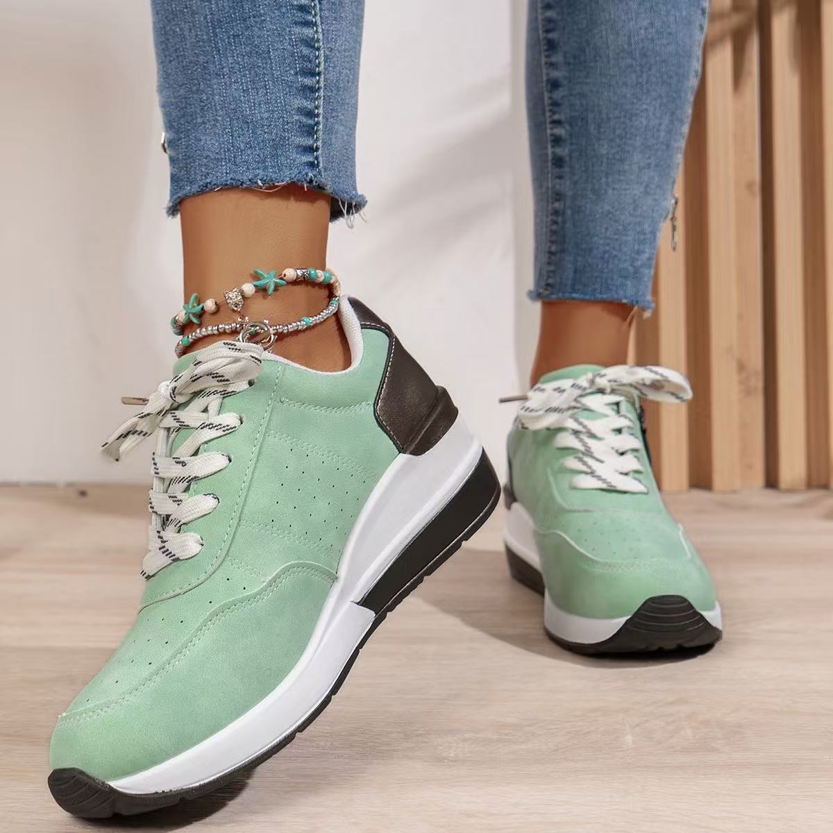 Women's Fashion Wedge Orthopedic Sneakers Outdoor Walking Trainers