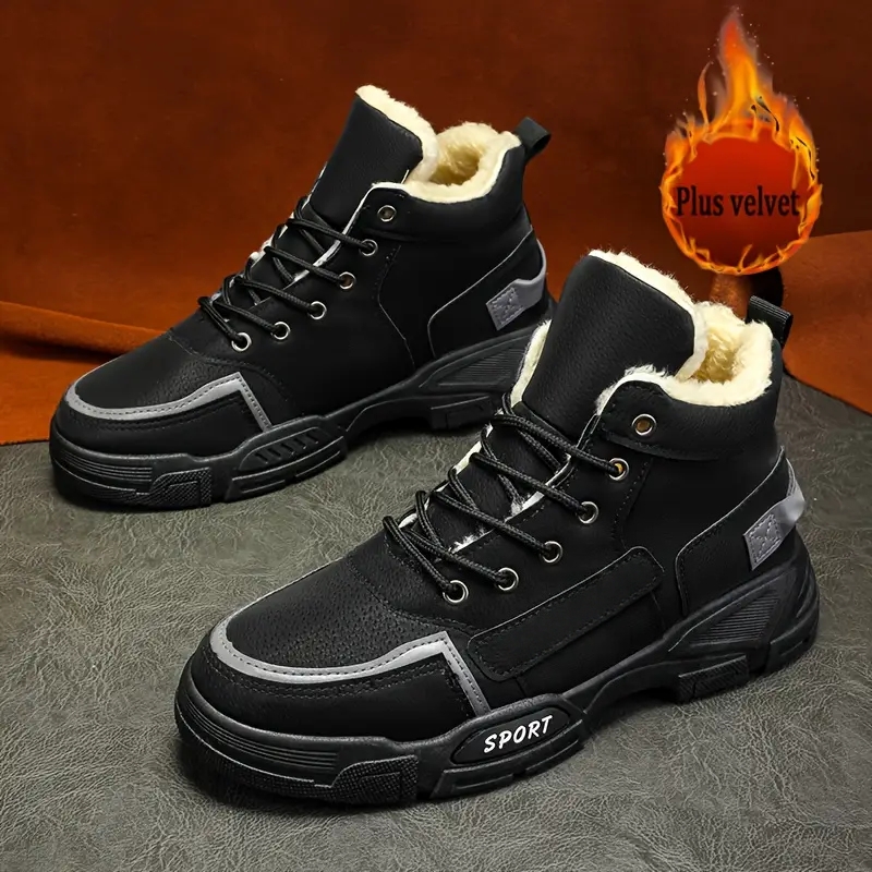 Men's Thermal Insulated Cushioned Insole & Non-Slip Winter Snow Boots for Outdoor Hiking, Casual & Daily Wear