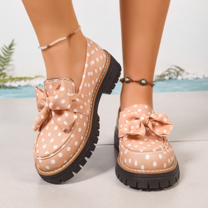 Women's Vintage Polka Dot Bow Platform Loafers