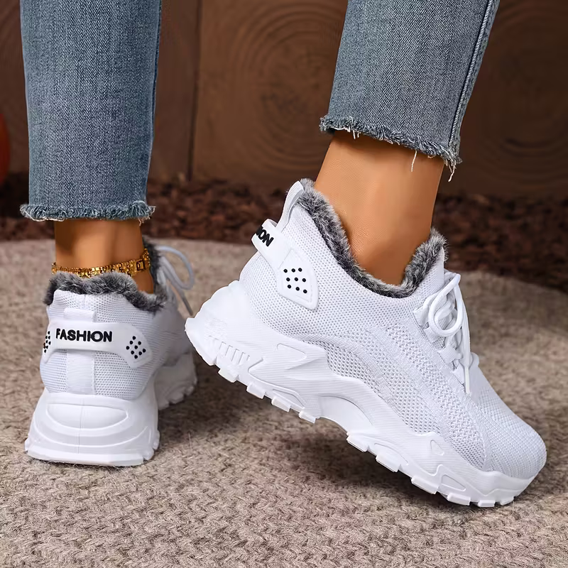 Women's Winter Warm Slip-Resistant Plush Lining Slip-On Sneakers/Running Boots