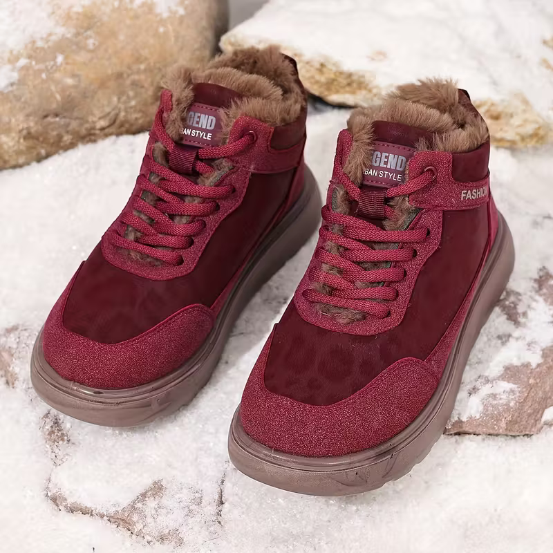 Women's Cozy Leopard Print Thick-Soled Winter Warm Plush Ankle Boots Outdoor Shoes for Home, Office, Casual 