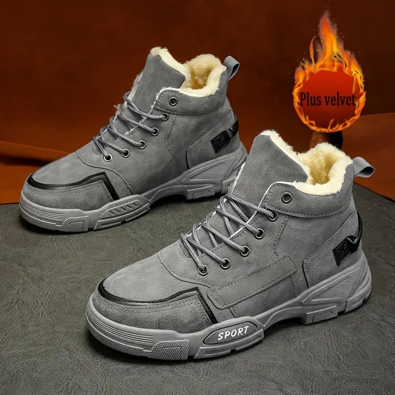 Men's Thermal Insulated Cushioned Insole & Non-Slip Winter Snow Boots for Outdoor Hiking, Casual & Daily Wear