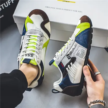 Men's Stylish Contrasting Designs Breathable Comfortable Non-Slip Sneakers 