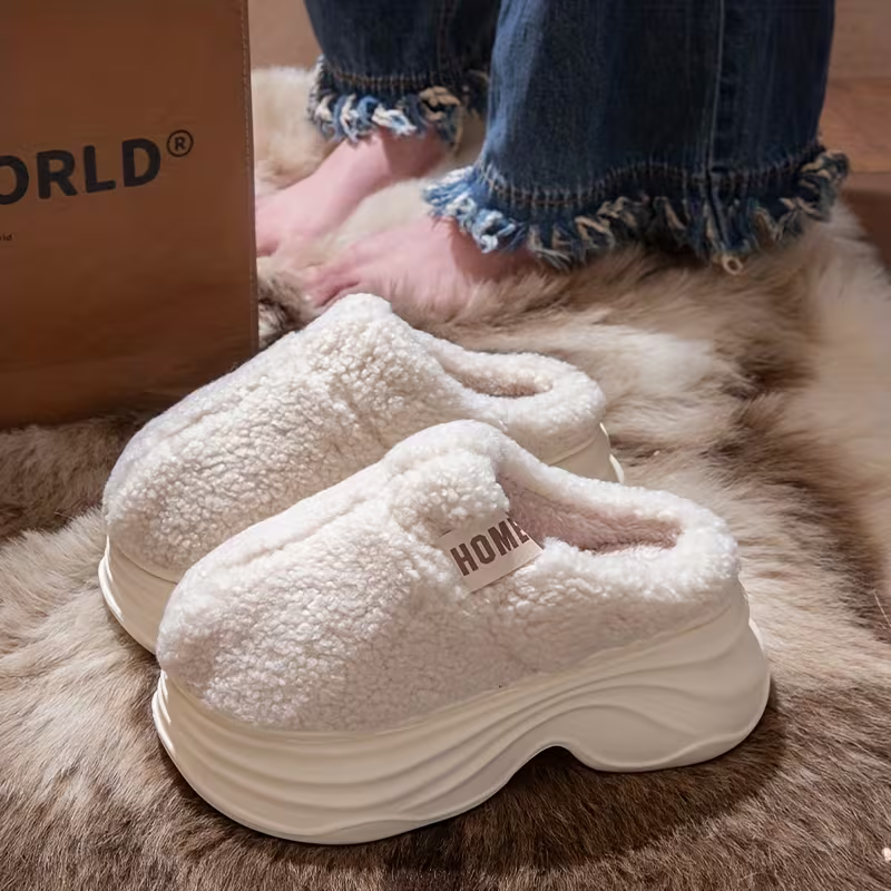 Women's Cozy & Soft & Warm Non-Slip Thick-Soled Slippers Slip-on House Shoes
