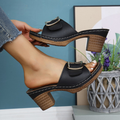 Women's Adjustable Width Chunky Heel Sandals