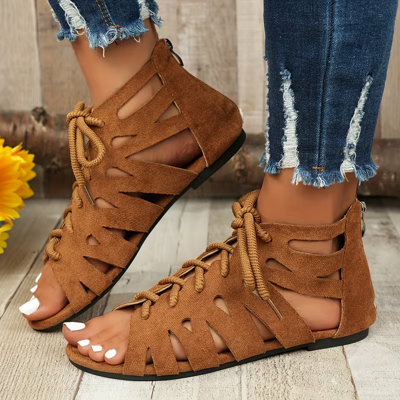Women's Comfortable Vintage Lace-Up Roman Sandals