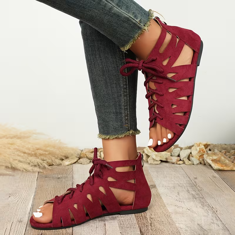 Women's Comfortable Vintage Lace-Up Roman Sandals