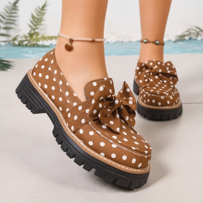 Women's Vintage Polka Dot Bow Platform Loafers