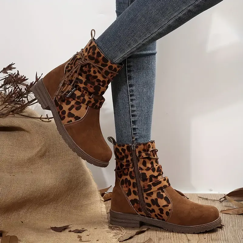 Women's Elegant Comfortable Waterproof Leather Mid-Calf Boots