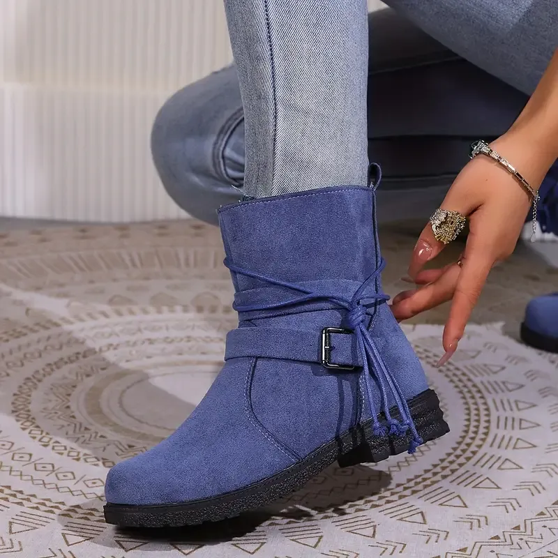 Women's Elegant Comfortable Waterproof Leather Mid-Calf Boots