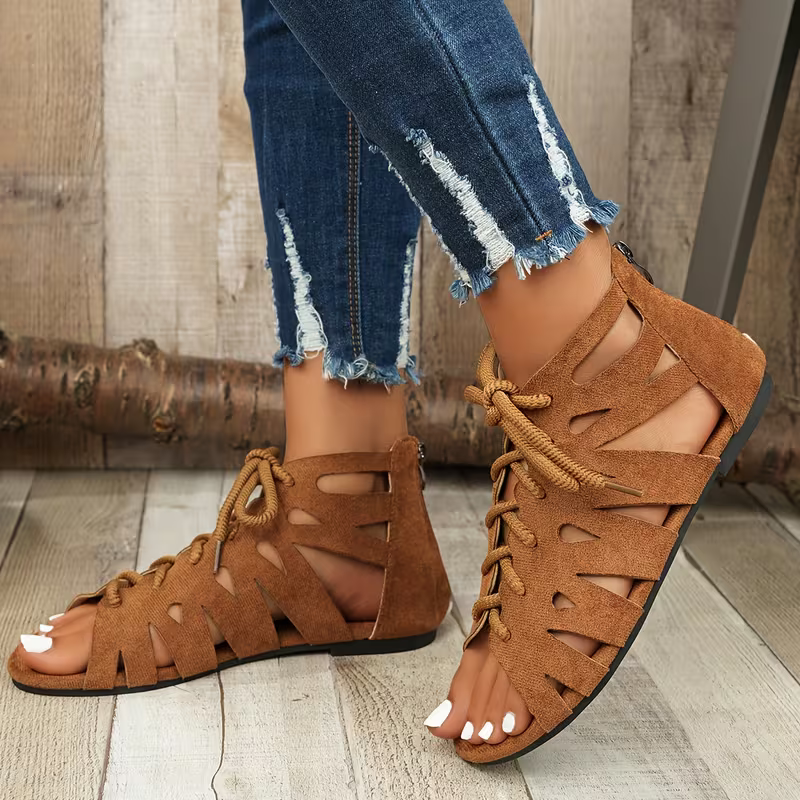 Women's Comfortable Vintage Lace-Up Roman Sandals