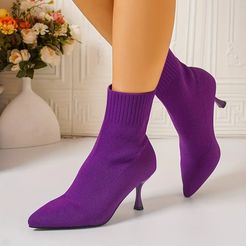 Women's Elegant Knitted High-Heel Ankle Boot