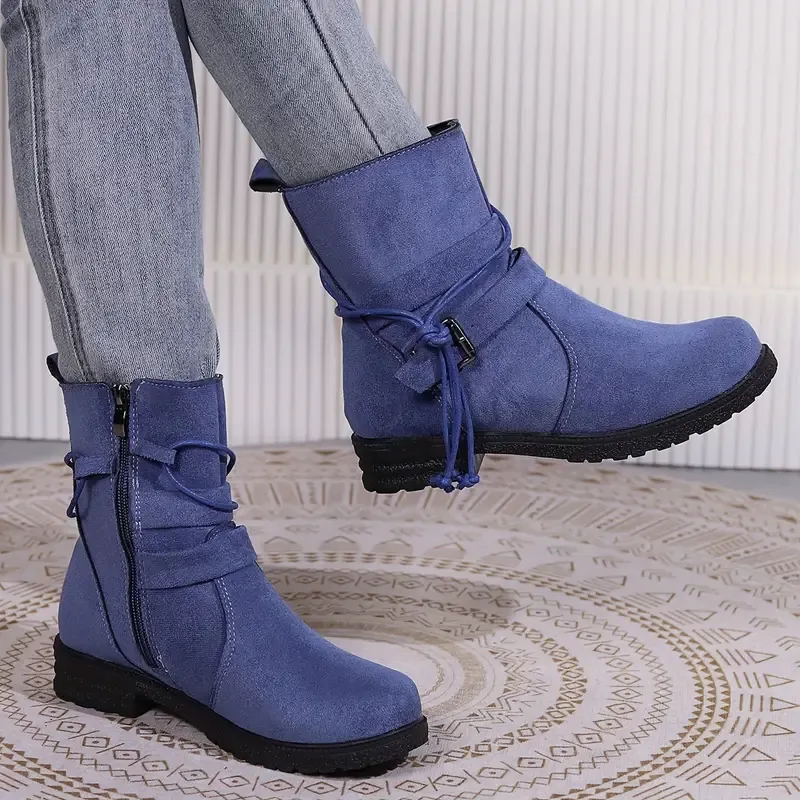 Women's Elegant Comfortable Waterproof Leather Mid-Calf Boots