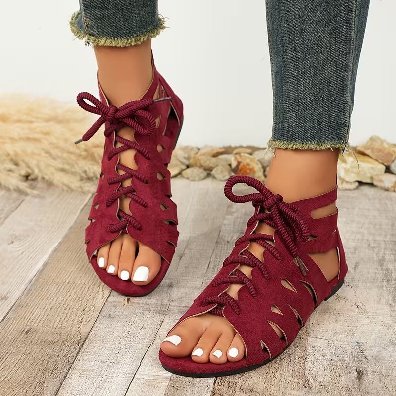 Women's Comfortable Vintage Lace-Up Roman Sandals