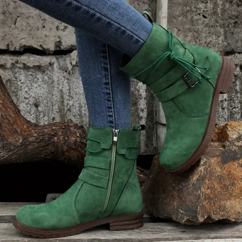 Women's Elegant Comfortable Waterproof Leather Mid-Calf Boots