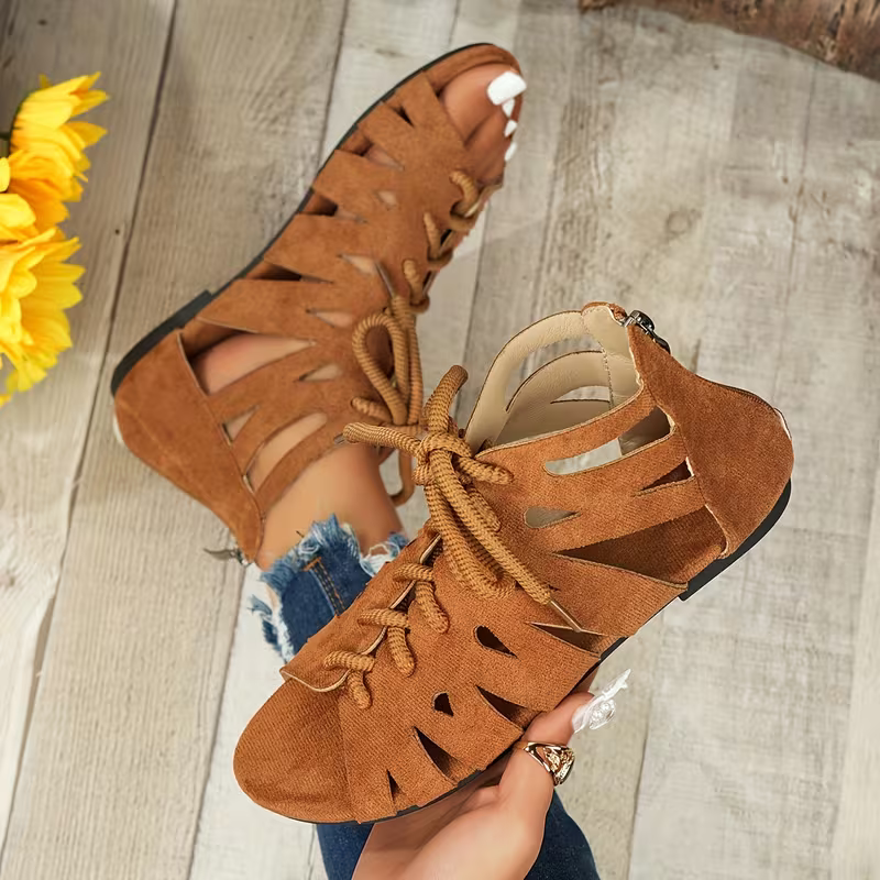 Women's Comfortable Vintage Lace-Up Roman Sandals