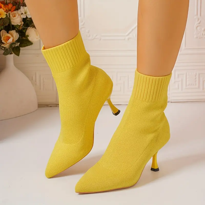 Women's Elegant Knitted High-Heel Ankle Boot