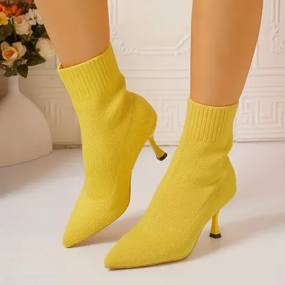 Women's Elegant Knitted High-Heel Ankle Boot