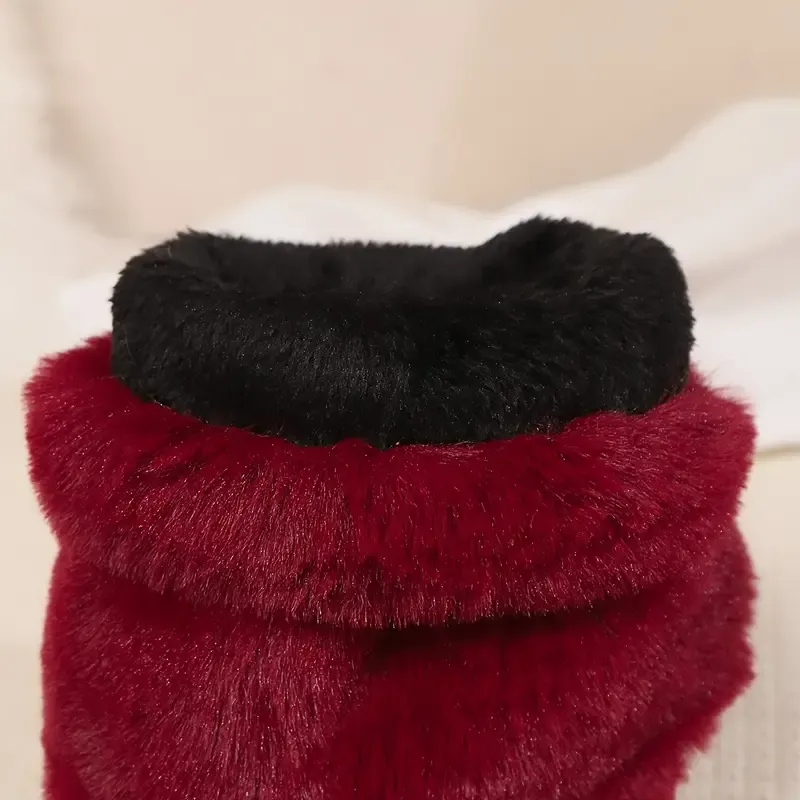 Women's Cozy Fluffy Slip-on Mid-Calf Boots 