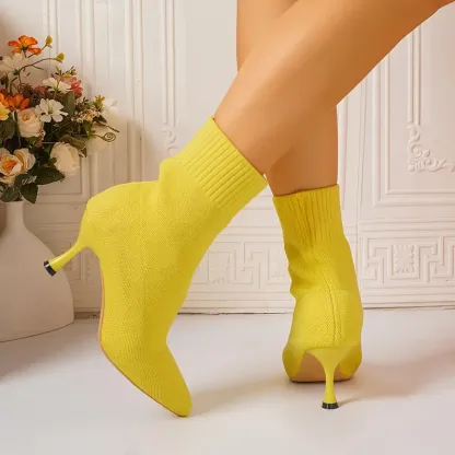 Women's Elegant Knitted High-Heel Ankle Boot