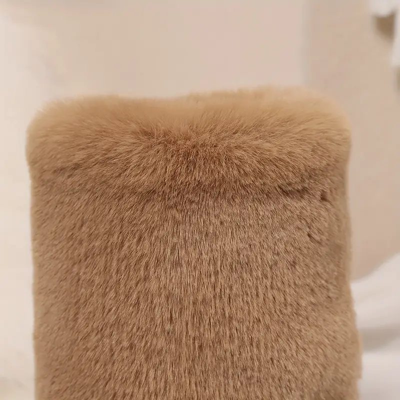 Women's Cozy Fluffy Slip-on Mid-Calf Boots 