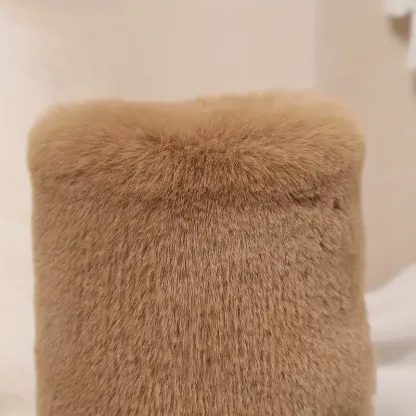 Women's Cozy Fluffy Slip-on Mid-Calf Boots 