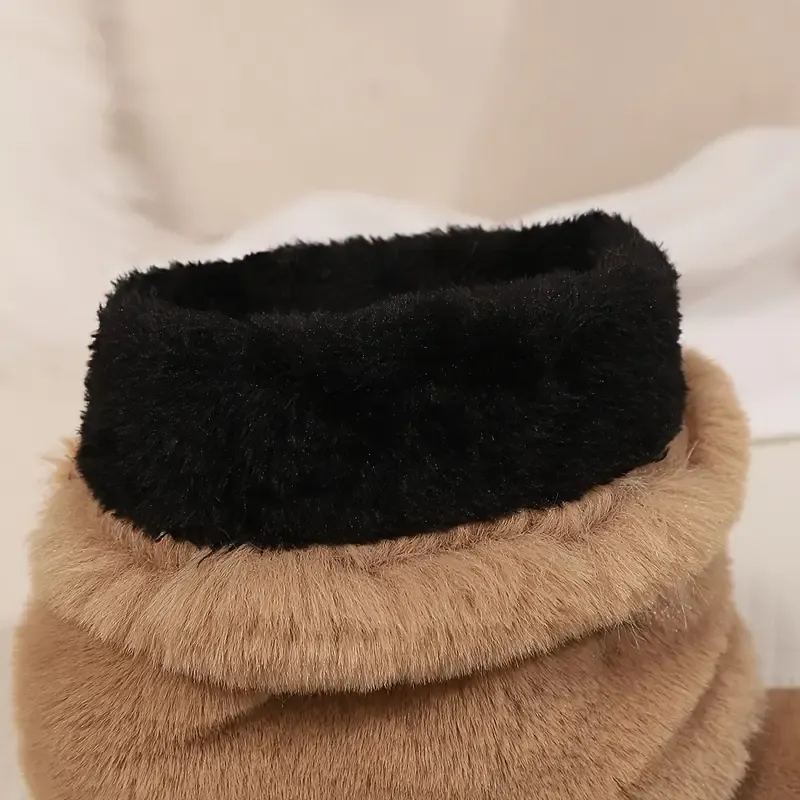 Women's Cozy Fluffy Slip-on Mid-Calf Boots 