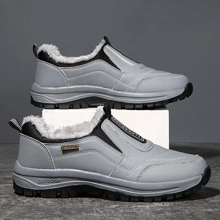 Men's Fleece-Lined Waterproof & Anti-Slip Orthopedic Slip-On Walking Shoes