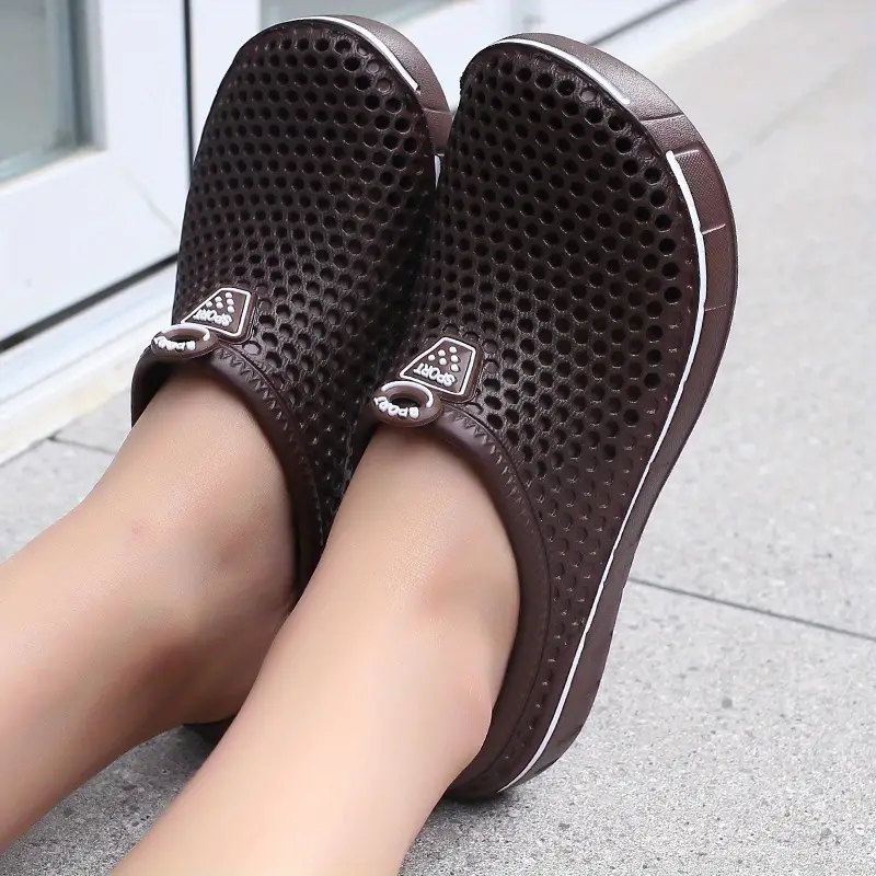 women s solid color flat clogs slip round toe non slip details 4