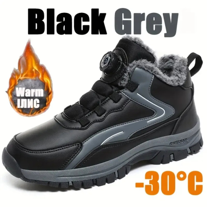 Men's Trendy Warm Winter Non-Slip Shoes Snow Boots With Rotating Buckle