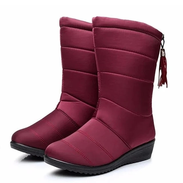 Women's Warm Non-slip Waterproof Winter Wedge Snow Boots
