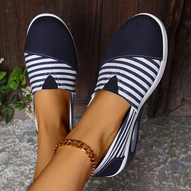 Women's Comfort Striped Slip-On Sneakers