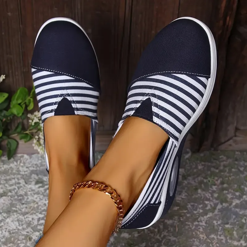 Women's Comfort Striped Slip-On Sneakers